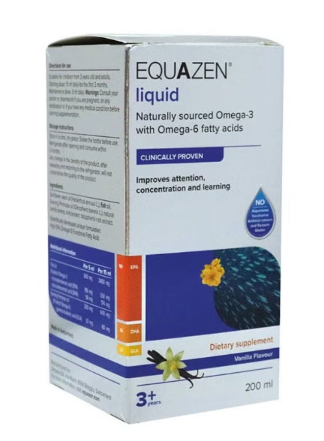 Equazen Omega-3 & Omega-6 fatty acids for 3+ years Liquid 200 mL