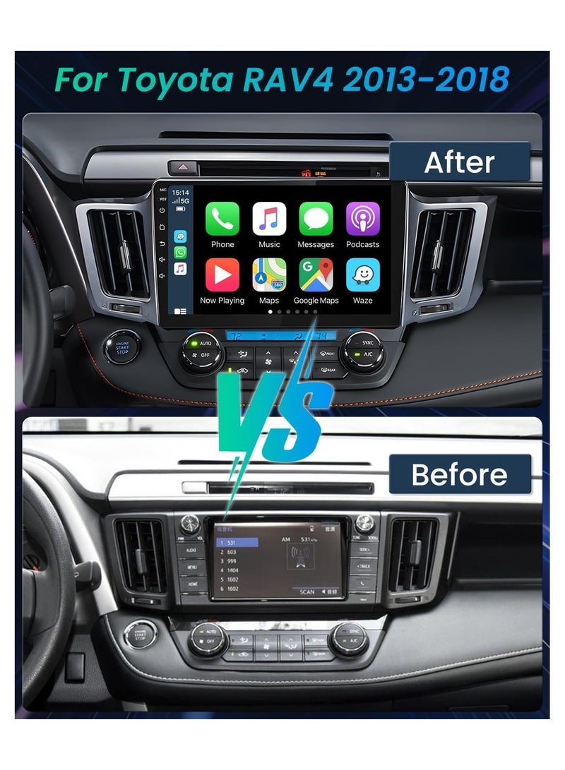 Android Car Stereo for TOYOTA RAV4 2013-2017 2GB RAM 32GB ROM 10 Inch Support Apple Carplay, MirrorLink WiFi BT, 2.5D IPS Touch Screen with AHD Camera Included