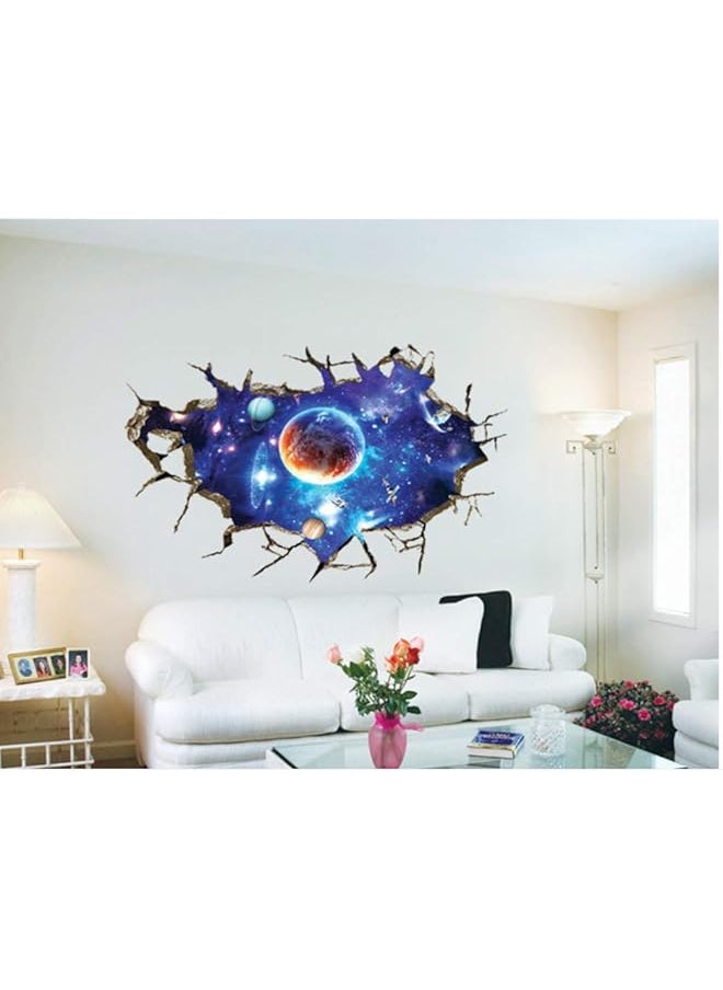 erorex 3D Broken Wall Space Planet Fx8502 Wall Sticker Bedroom Living Room Ceiling Decoration Pvc Removable  - Image 2