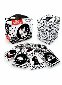 واي آند دي Black and White Baby Intelligence Fun Letter Card Portable Set Cloth Book Early Educational Toys Perfect for Shower Gift  - Image 4