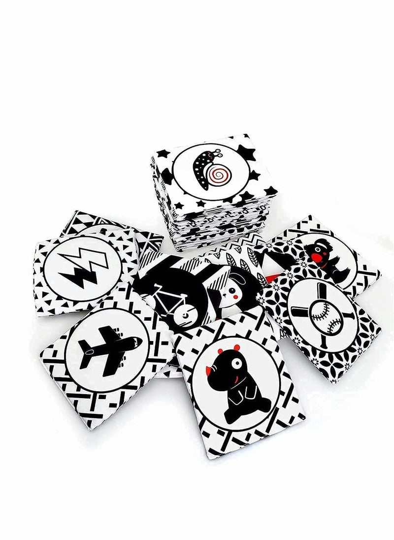 Y&D Black and White Baby Intelligence Fun Letter Card Portable Set Cloth Book Early Educational Toys Perfect for Shower Gift  - Image 1