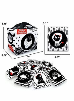 واي آند دي Black and White Baby Intelligence Fun Letter Card Portable Set Cloth Book Early Educational Toys Perfect for Shower Gift  - Image 5