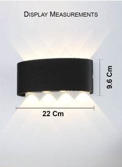 MODI 8*2W Modern LED RGB Multi Color Wall Light , IP65 Waterproof, 1500lm, Up & Down Lighting - Black  - Image 2