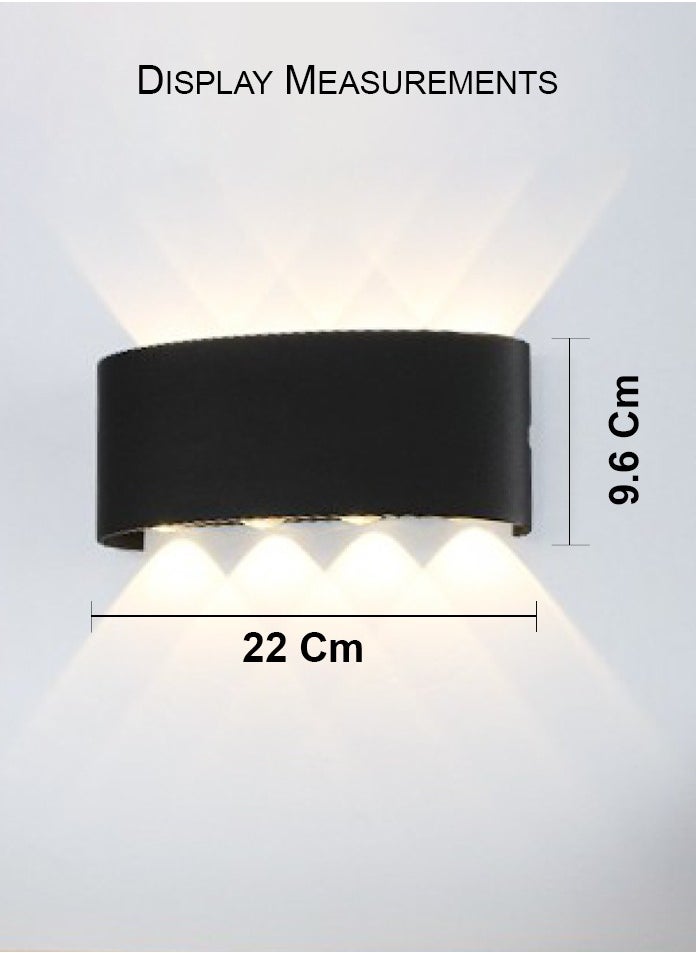 MODI 8*2W Modern LED RGB Multi Color Wall Light , IP65 Waterproof, 1500lm, Up & Down Lighting - Black  - Image 2