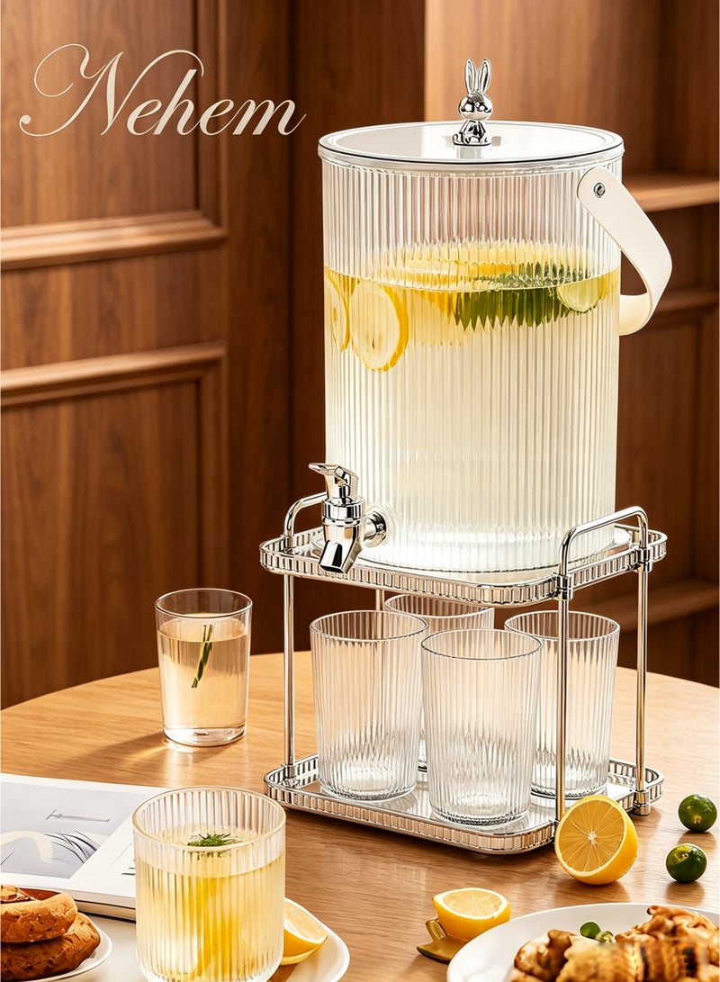 nehem 5L juice jar Beverage Dispenser & Juice Jug with Easy-Flow Tap - for Water, Lemonade, Iced Tea, Cold Brew Coffee | Portable for Parties, Picnics, Camping, Home Use - Image 1