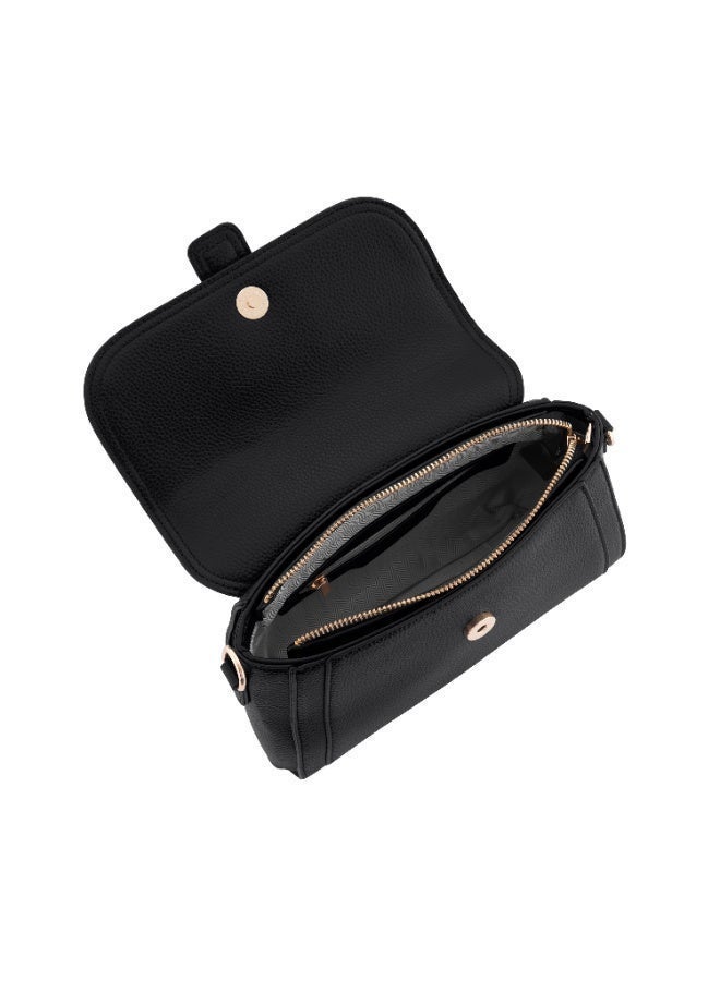 فوسكا شنطة كتف وكروس نسائية Foska لون أسود جلد فاخر بمقبض علوي – مثالية للعمل والمناسبات - Image 5