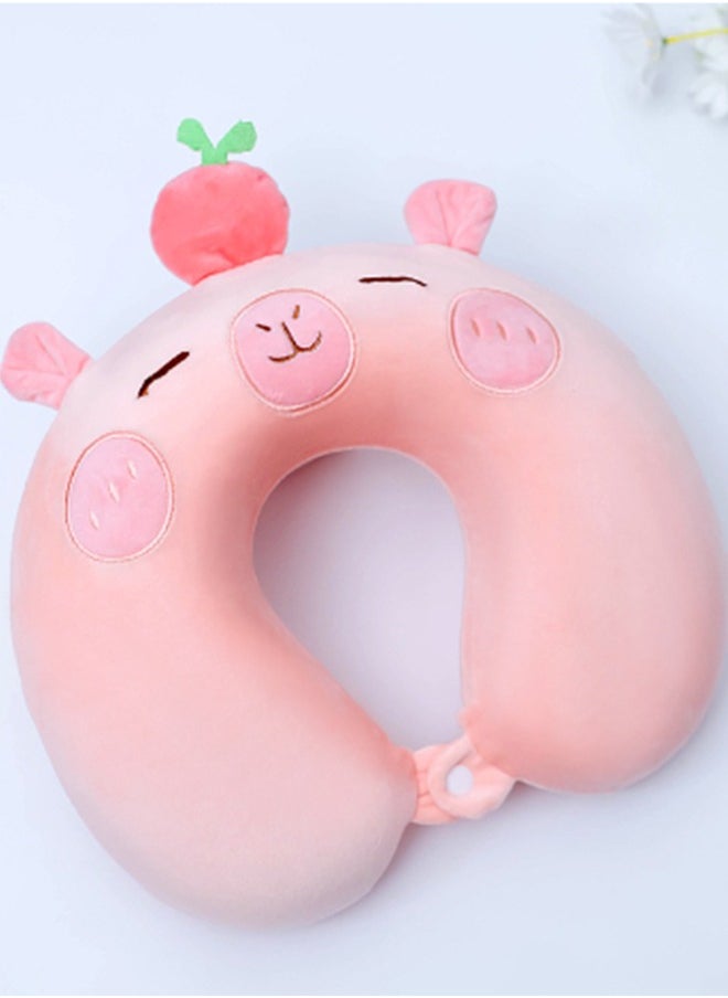 JCB CHIC Travel Neck Pillow Memory Foam U-shaped Pillow Cartoon Travel Neck Support Portable Adjustable Soft Noon Break Sleep Pillows for Adults, Kids  - Image 1