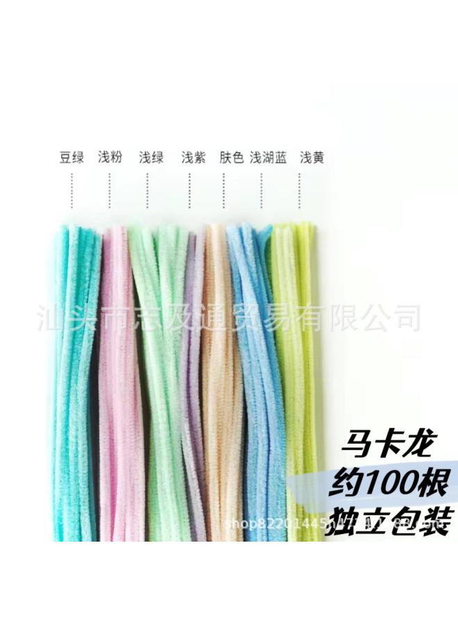 Generic ( ) Terry Twist Bar Encryption Macaron Color Bouquet Handmade Children's Educational Toy Super Dense Hair Root 