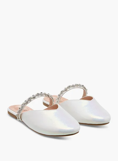 Celeste Girls' Embellished Slip-On Mules