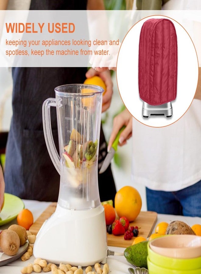 كاسكلينو غطاء واقٍ من الغبار لخلاط المطبخ، غطاء من البوليستر المقاوم لبصمات الأصابع لخلاط قائم أو ماكينة قهوة، غطاء مقاوم للغبار والبقع لأجهزة المطبخ (لون أحمر خمري) - Image 4