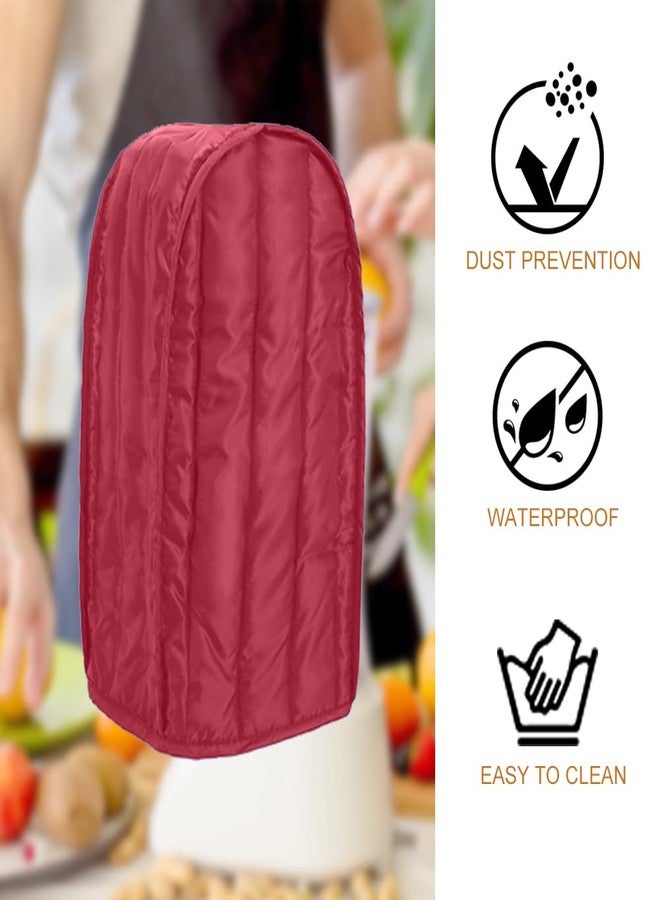 كاسكلينو غطاء واقٍ من الغبار لخلاط المطبخ، غطاء من البوليستر المقاوم لبصمات الأصابع لخلاط قائم أو ماكينة قهوة، غطاء مقاوم للغبار والبقع لأجهزة المطبخ (لون أحمر خمري) - Image 5