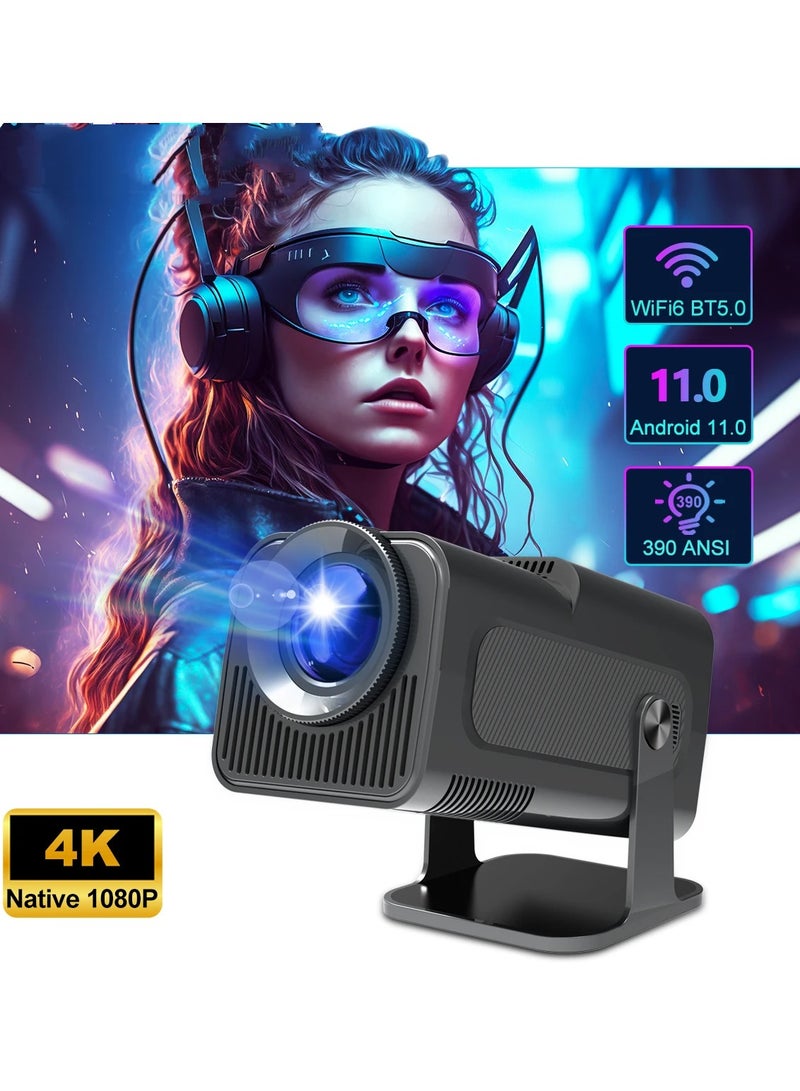 4K Native 1080P Android 11 Projector 390ANSI HY320 Dual Wifi6 BT5.0 Cinema Outdoor Portable Projetor Upgrated HY300  - Image 2