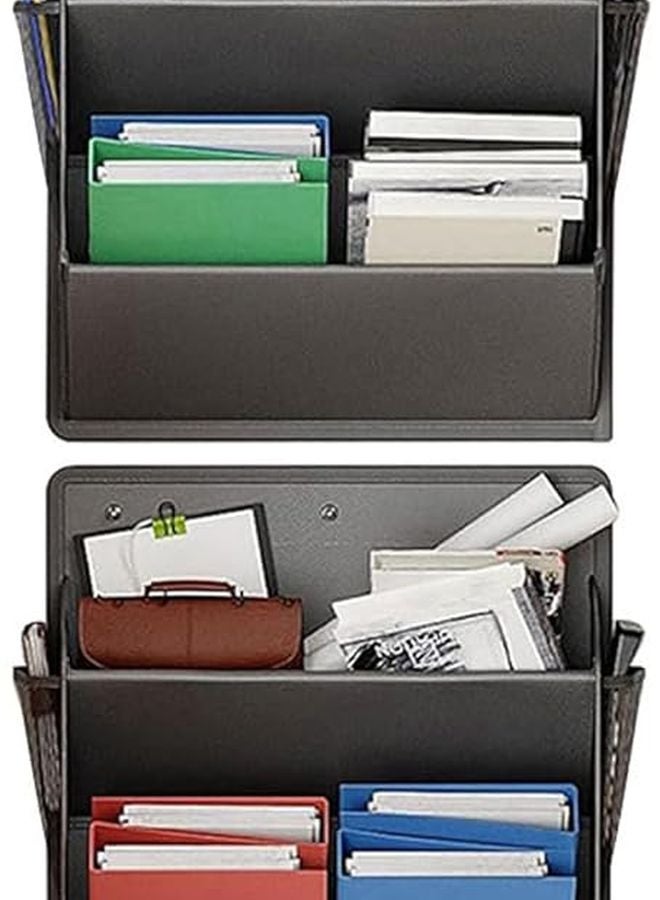 حقيبة تخزين مثبتة على الباب الأسود للأحذية والألعاب في المنازل والعربات المقطورة، حقيبة قماشية لتوفير المساحة - Image 4