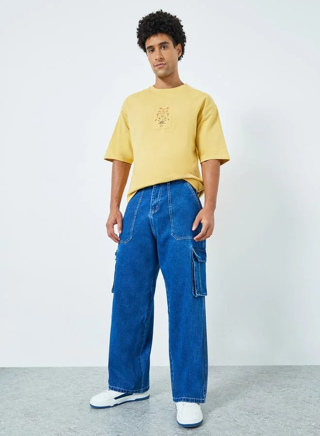 Styli Men Baggy Cargo Jeans with Pockets