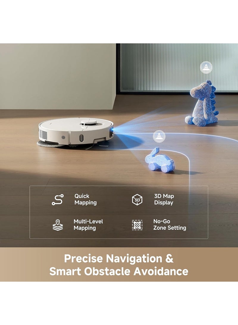 DREAME L50 CE Ultra Robot Vacuum and Mop with 25,000Pa Suction, Extendable Side Brush and Mop, AceClean DryBoard & 80°C Mop Self-Cleaning, 100-Day Auto-Empty, Hot Air Drying, Auto Water Tank Refilling 75 W RLL53SE-L50UCE-W White - Image 4