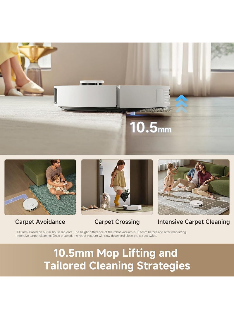 DREAME L50 CE Ultra Robot Vacuum and Mop with 25,000Pa Suction, Extendable Side Brush and Mop, AceClean DryBoard & 80°C Mop Self-Cleaning, 100-Day Auto-Empty, Hot Air Drying, Auto Water Tank Refilling 75 W RLL53SE-L50UCE-W White - Image 5