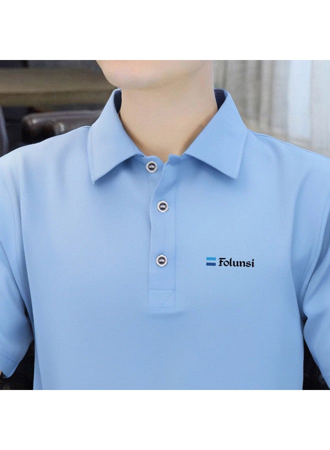 FOLUNSI summer Men's Polo Shirt - Soft, Skin-friendly, Comfortable Solid Color Minimalist Collared Short Tee - Image 3