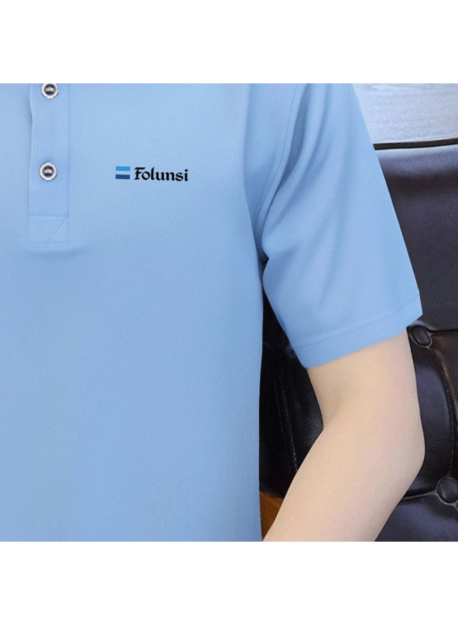 FOLUNSI summer Men's Polo Shirt - Soft, Skin-friendly, Comfortable Solid Color Minimalist Collared Short Tee - Image 4