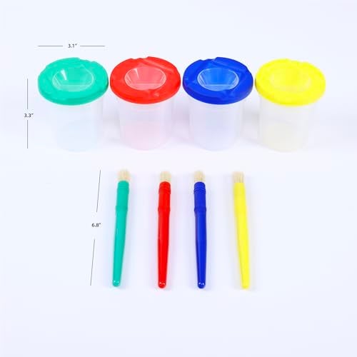 Qatalitic Colourful Non Spill Paint Pots & Lids (Set of 2) for Beginners to Professionals Art & Craft Tool - Image 3