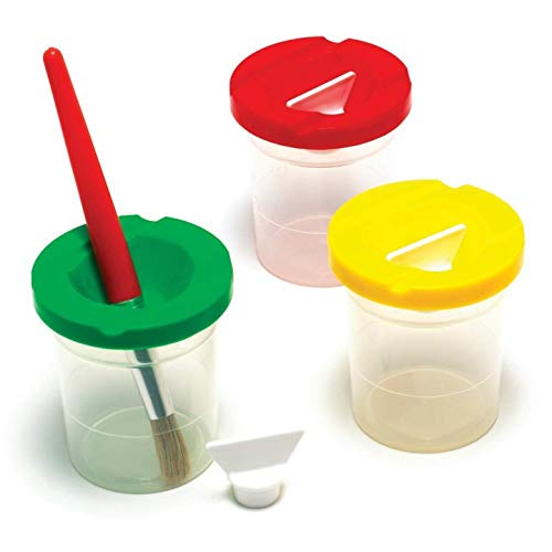 Qatalitic Colourful Non Spill Paint Pots & Lids (Set of 2) for Beginners to Professionals Art & Craft Tool - Image 1