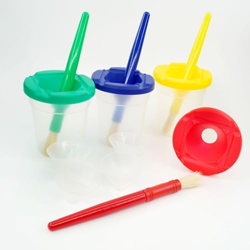 Qatalitic Colourful Non Spill Paint Pots & Lids (Set of 2) for Beginners to Professionals Art & Craft Tool - Image 4