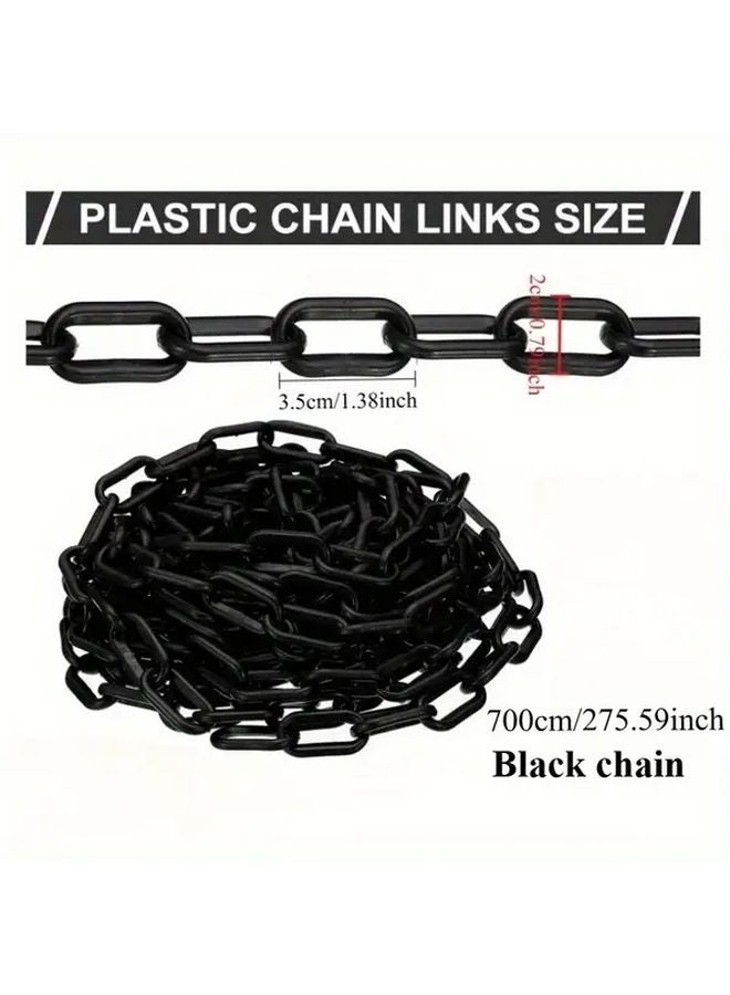 Black And Yellow Plastic Chain Link Durable Safety Barrier For Parking Lots Driveways - Image 3