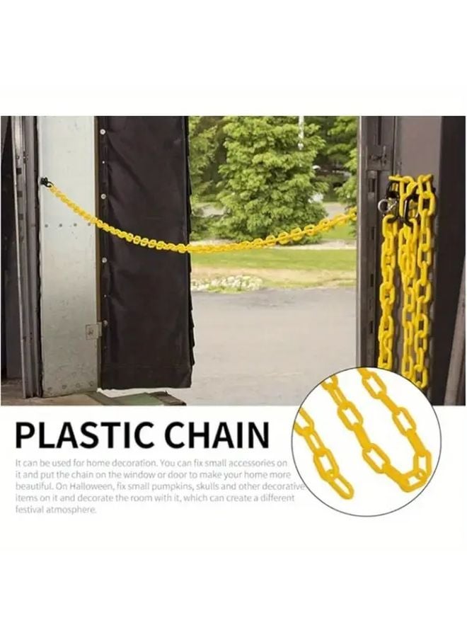 Black And Yellow Plastic Chain Link Durable Safety Barrier For Parking Lots Driveways - Image 2