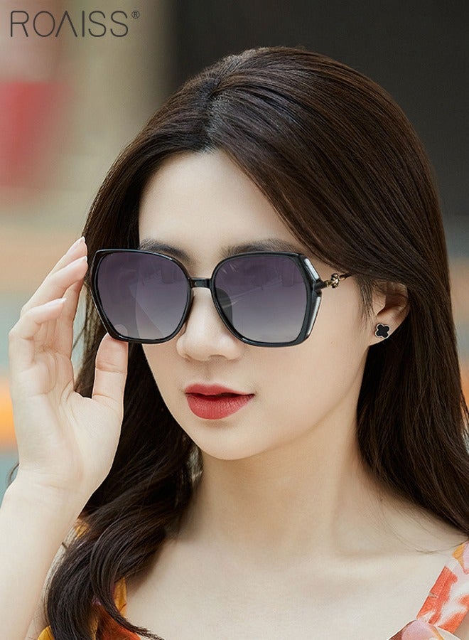 roaiss Women's Polarized Butterfly Sunglasses, UV400 Protection Sun Glasses Rhinestones Decoration, Fashion Anti-glare Sun Shades for Women with Glasses Case, 57mm - Image 2