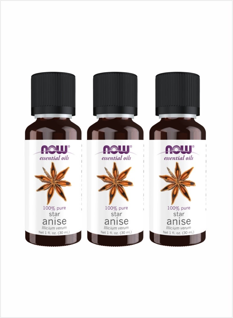 Now Essential Oils 100% Pure Star Anise Oil – 30ml (Pack of 3)