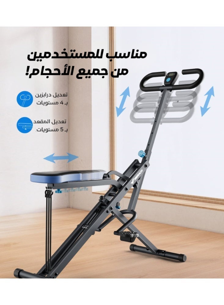 ميراتش جهاز السكوات، ميراش R07، ٢ في ١ (سكوات + تجديف)، سهل التركيب وقابل للطي، جهاز تمرين المؤخرة، وتمارين الأرجل في المنزل - Image 2