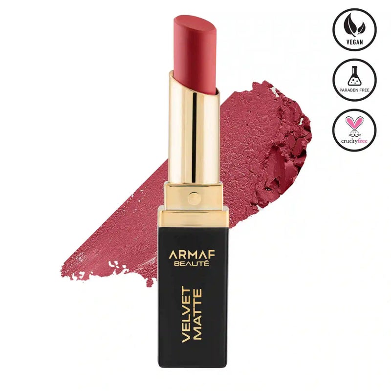 Armaf Beaute Makeup Velvet Matte Bullet Lipstick Giselle 2.6g, Rich & Hydrating Lip Colour with Shea Butter, Non Drying & Lightweight Lip Stick, Comfortable & Long Lasting Finish, Weightless Formula - Image 1