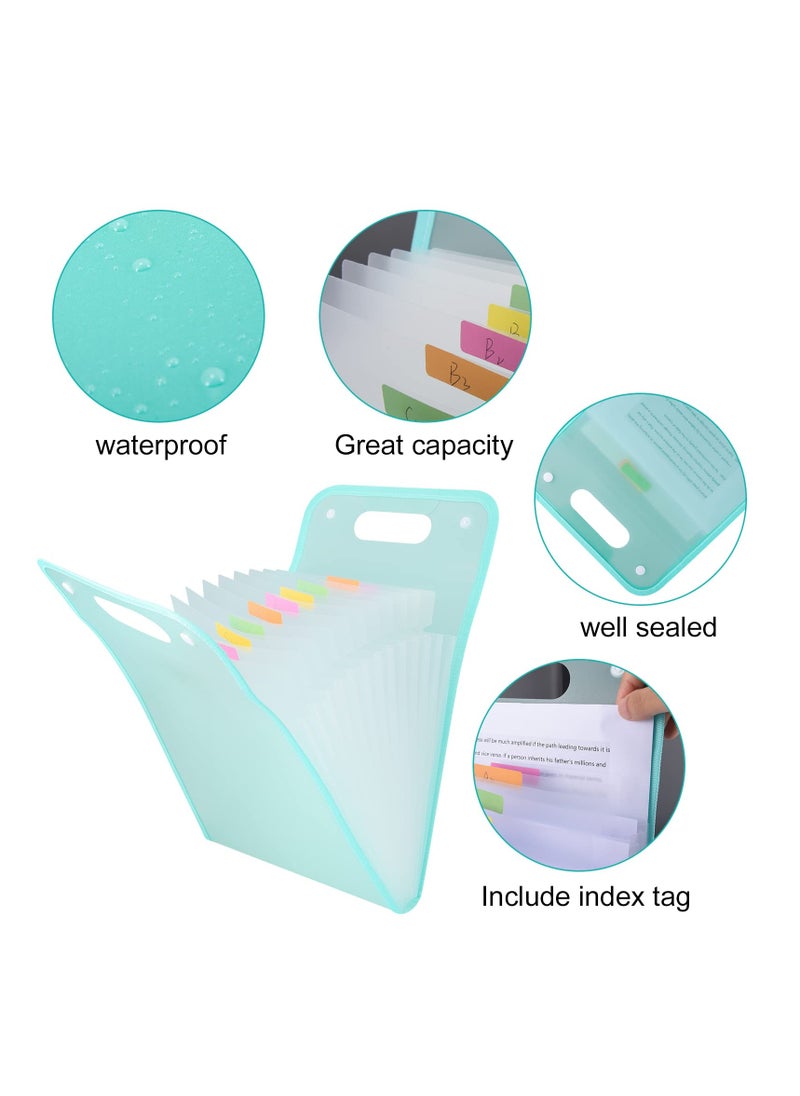 SYOSI - 2 Pcs Accordion File Organizer - 13 Pocket Vertical Expanding Folder for A4 Documents - Waterproof and Portable - Perfect Document Receipt Organizer for Classroom, Home, Office - Image 1