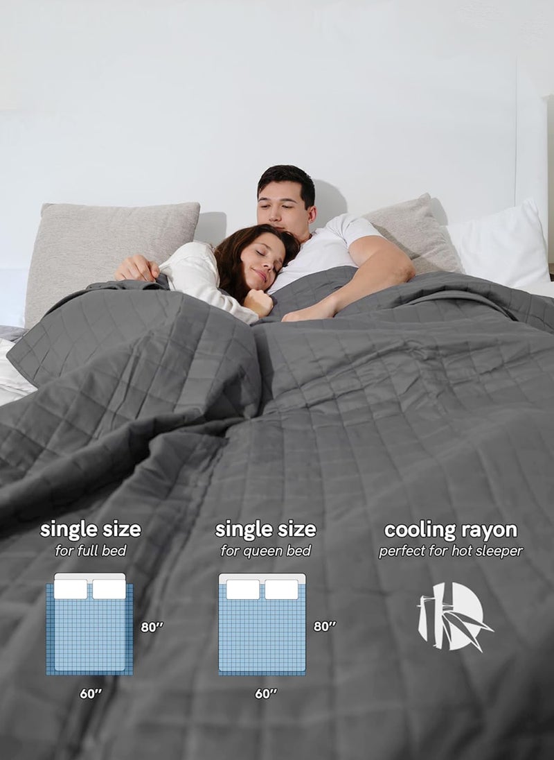 Sharpdo All-Cotton Dark Gray Gravity Blanket, Soothing Sleep, Relieving Stress, Suitable for All Seasons, 20 Pounds  - Image 2