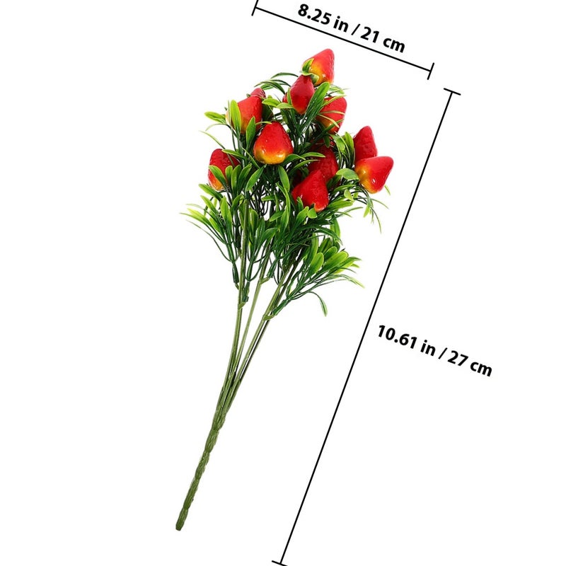 Plastic Strawberries, Realistic Artificial Fruits for Home Decor and Arrangements - Image 2