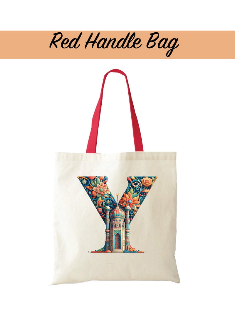 PRINTSHOP4ME Pack of 3 Initial Monogram Gift Set - Black Coffee Mug, Cosmetic Bag and Cotton Tote bag Set - Gift Set for Her - Perfect for Ramadan, School, Travel and Birthday Gift - Image 3