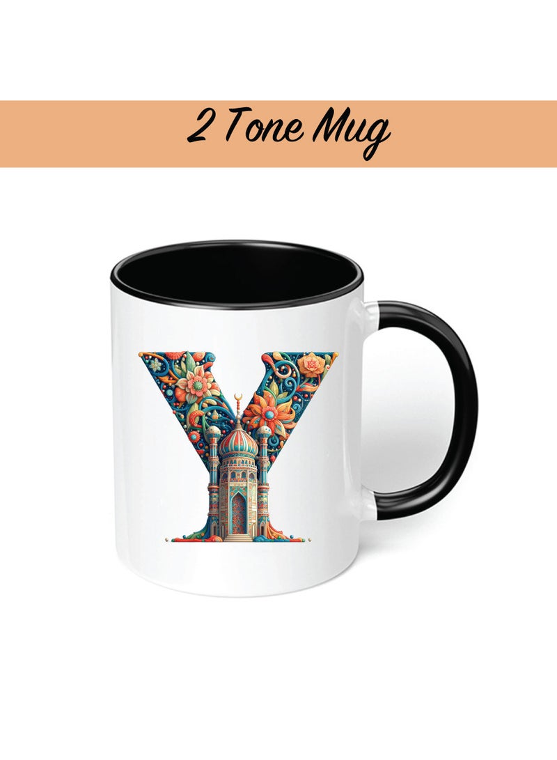 PRINTSHOP4ME Pack of 3 Initial Monogram Gift Set - Black Coffee Mug, Cosmetic Bag and Cotton Tote bag Set - Gift Set for Her - Perfect for Ramadan, School, Travel and Birthday Gift - Image 5