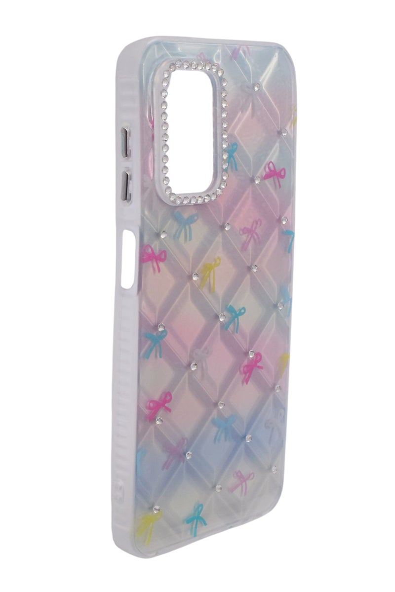 CFS TPU Bows Printed Back Cover Case with Rhinestone Camera Border For Samsung Galaxy A13 - Multicolor - Image 3
