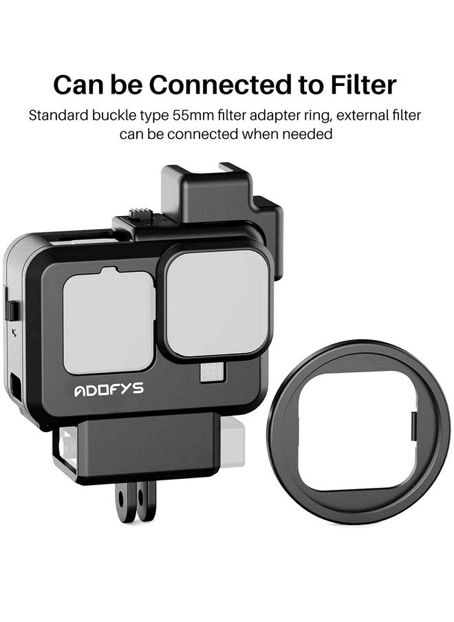 Mount And Accessory For Gopro 9/10&11 Black, Cold Shoe Mount Mic Light Stand Housing Case For Gopro Microphone Adapter Vlog Accessory Compatible With Tripod, Selfie Stick
