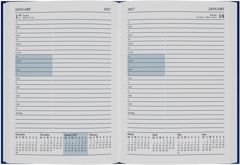 Collins 2026-2027 Mid/Academic Year Planner - 13 Month A5 Day-to-Page - Hard Cover - Collins Debden Desk Diary Blue (52M.60-2627) - Image 4