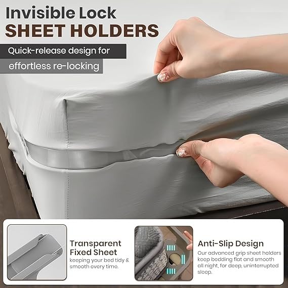 Cloudhome Bed Sheet Holders, Keep Sheets Tight and Secure, Bed Sheet Grippers for Perfectly Fit Bedding, Heavy Duty Mattress Straps for No More Loose Sheet, Special for Indian Bed, Big Size Set of 4 - Image 3