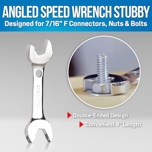 Jonard Tools ASWS-716, Stubby Double Ended Speed Wrench, Angled Head, 7/16" - Image 2
