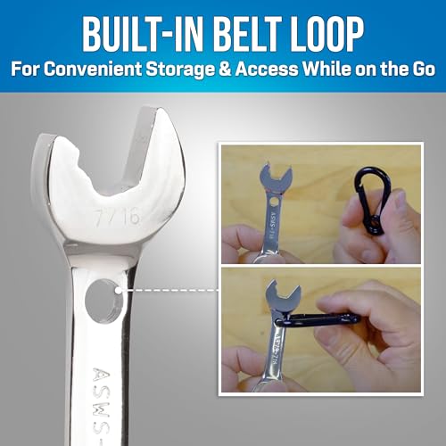 Jonard Tools ASWS-716, Stubby Double Ended Speed Wrench, Angled Head, 7/16" - Image 4