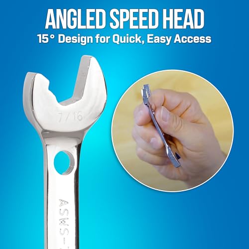 Jonard Tools ASWS-716, Stubby Double Ended Speed Wrench, Angled Head, 7/16" - Image 3