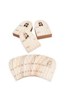 Fairy Garden Door, 30 Pcs Unpainted Wooden Fairy Door, Mini Blank Garden Door Decoration Pieces Hollow Out Wood Elf Door for Miniature DIY Craft Embellishments, for Fairy Tale Education Learning Toy