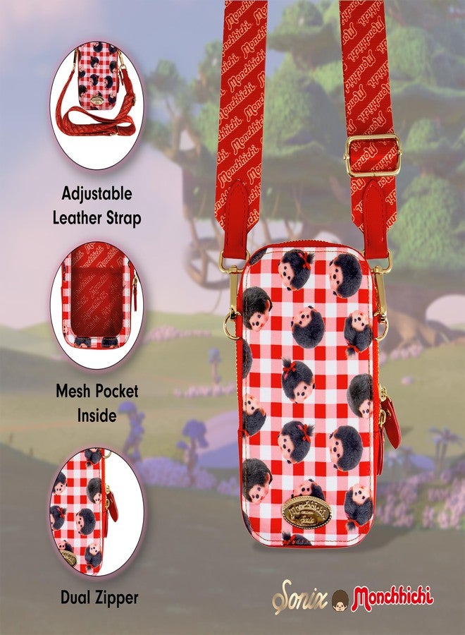سونيكس حقيبة هاتف سونيكس × مونتشيتشي - حقيبة سفر عالمية للهواتف الذكية، محفظة، حقيبة كروس بودي وحقيبة كتف | مونتشيتشي بنقشة مربعات - Image 5