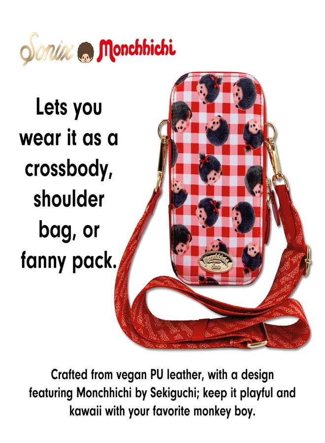 سونيكس حقيبة هاتف سونيكس × مونتشيتشي - حقيبة سفر عالمية للهواتف الذكية، محفظة، حقيبة كروس بودي وحقيبة كتف | مونتشيتشي بنقشة مربعات - Image 4