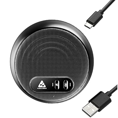 Audio Array AM-C10 USB Plug & Play Conference Microphone with Speaker | Omni Directional Pickup Upto 4M | Speaker and Mic Mute Buttons | Volume Control & Mute Button | Ideal for Meeting & Video Call - Image 1