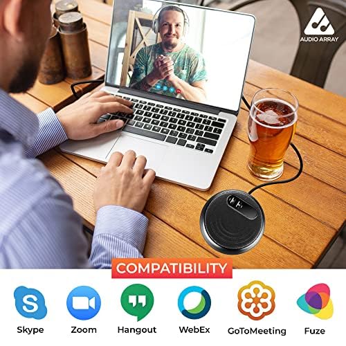 Audio Array AM-C10 USB Plug & Play Conference Microphone with Speaker | Omni Directional Pickup Upto 4M | Speaker and Mic Mute Buttons | Volume Control & Mute Button | Ideal for Meeting & Video Call - Image 4