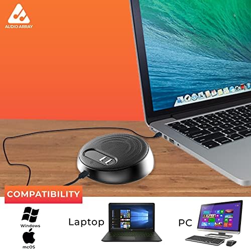 Audio Array AM-C10 USB Plug & Play Conference Microphone with Speaker | Omni Directional Pickup Upto 4M | Speaker and Mic Mute Buttons | Volume Control & Mute Button | Ideal for Meeting & Video Call - Image 3