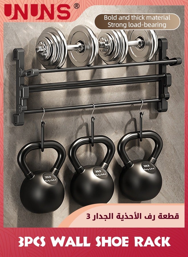 UNUNS Wall Shoe Rack For RV Shoe Storage,3 Pack Wall Mounted Shoe Rack With Sticky Hanging Mounts For Camper,Small Space Door Shoe Holder For Wall Shoe Organization Shelf No Drilling - Image 5